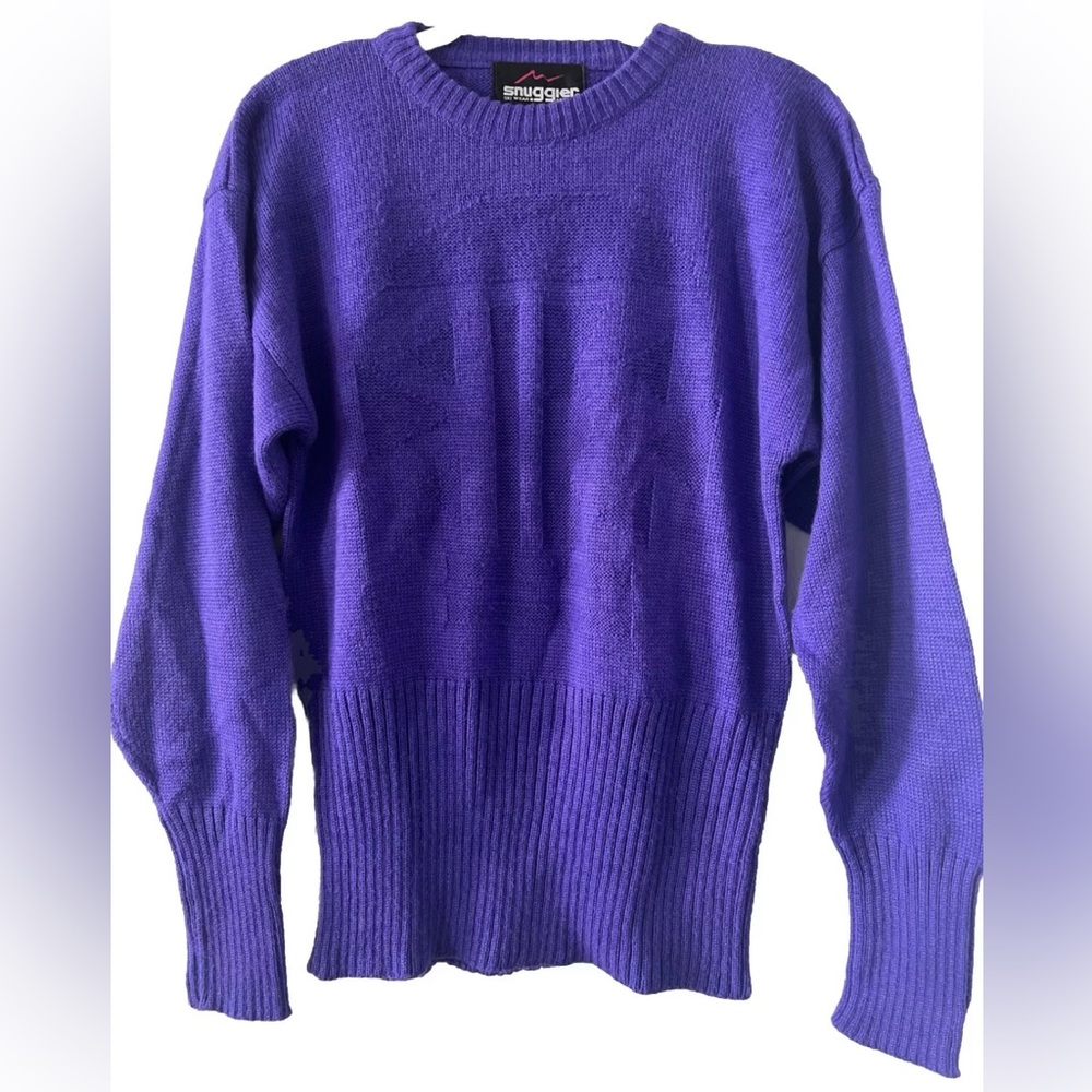 Snuggler Ski Wear Sweater Vintage Purple Size Medium Wool Blend